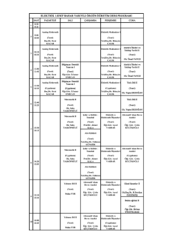elektrik 1.sınıf bahar yarıyılı &ouml;rg&uuml;n &ouml;ğretim ders programı
