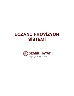 ECZANE PROVİZYON SİSTEMİ