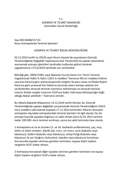 Antrepolarda Teminat İşlemleri