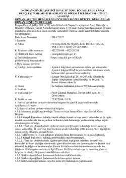 İHALE ONAY BELGESİ - Orman Genel M&uuml;d&uuml;rl&uuml;ğ&uuml;