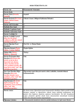 Ekonometrik Y&ouml;ntemler