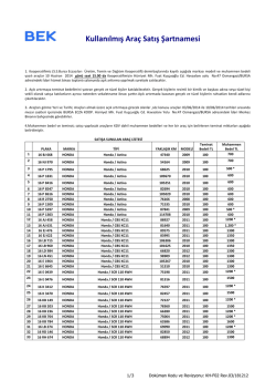 Kullanılmış Ara&ccedil; Satış Şartnamesi