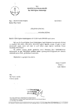 İl&ccedil;e Milli Eğitim M&uuml;d&uuml;rl&uuml;ğ&uuml; Yazısı - mersin