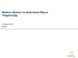 Modern (Bodur) ve Geleneksel Meyve Yetiştiriciliği