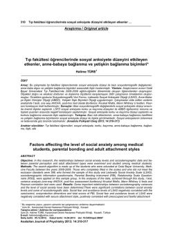 Tıp fak&uuml;ltesi &ouml;ğrencilerinde sosyal anksiyete