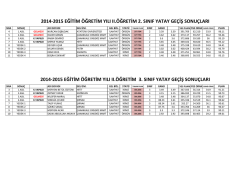 2014-2015 eğitim &ouml;ğretim yılı ıı.&ouml;ğretim 2. sınıf yatay ge&ccedil;iş sonu&ccedil;ları