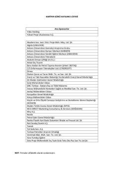Katılımcı Listesi - Ankara &Uuml;niversitesi