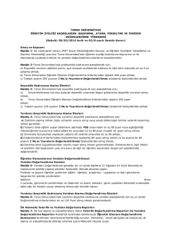 Toros &Uuml;niversitesi &Ouml;ğretim &Uuml;yeliği Kadrolarına Başvurma, Atama