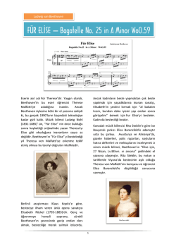 F&Uuml;R ELİSE &ndash; Bagatelle No. 25 in A Minor Wo0.59