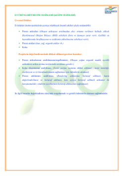 ET &Uuml;R&Uuml;NLERİ &Uuml;RETİM TESİSLERİ (KESİM TESİSLERİ) &Ccedil;evresel