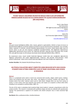 Makale - Eğitim ve &Ouml;ğretim Araştırmaları Dergisi