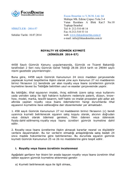 2014-57 royalty ve g&uuml;mr&uuml;k kıymeti