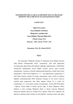 İlk&ouml;ğretim Okulları II. Kademe Sosyal Bilgiler Dersinin Milli Bilincin