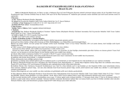 balıkesir büyükşehir belediye başkanlığından ihale ilanı