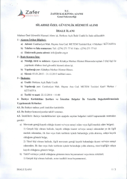 T.c. zAFER KALKINMA AJANSI Genel sekreterıiği