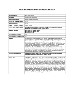 brıef ınformatıon about the theses/projects