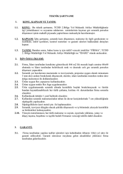 Bu teknik şartname, TCDD 2.B&ouml;lge Yol Mekanik At&ouml;lye M&uuml;d&uuml;rl&uuml;ğ&uuml;m&uuml;