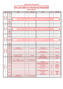 FİNAL SINAV PROGRAMI - İzmit Meslek Y&uuml;ksekokulu