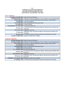 G&Uuml;Z YARIYILI BAHAR YARIYILI