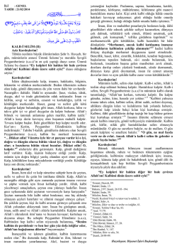 Kalb-i Selim - Kutlu Doum - Diyanet İşleri Başkanlığı