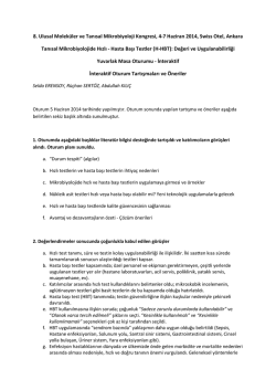 8. Ulusal Molek&uuml;ler ve Tanısal Mikrobiyoloji Kongresi, 4