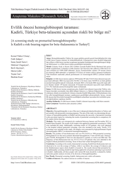 357-361 - T&uuml;rk Biyokimya Dergisi