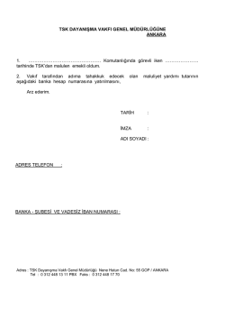 TSK DAYANIŞMA VAKFI GENEL