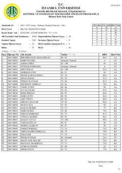 ÇEVRE KORUMA İkinci Öğretim - İÜ