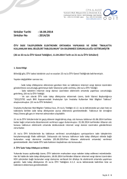 İmalatta Kullanılan Mal Bilgileri Tablosunun