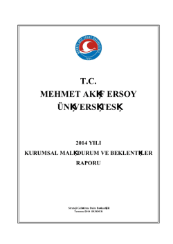 tc mehmet akif ersoy &uuml;niversitesi 2014 yılı kurumsal mali durum ve