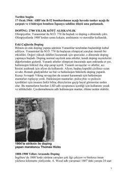 Doping: 2700 Yıllık K&ouml;t&uuml; Alışkanlık
