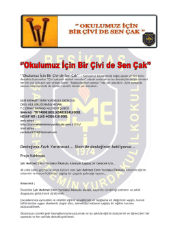 Desteğiniz Fark Yaratacak... Sizin de desteğinizi bekliyoruz