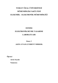 DENEY 3 - Turgut &Ouml;zal &Uuml;niversitesi
