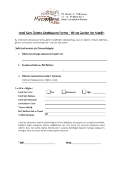 Kredi Kartı &Ouml;deme Otorizasyon Formu &ndash; Hilton Garden Inn Mardin