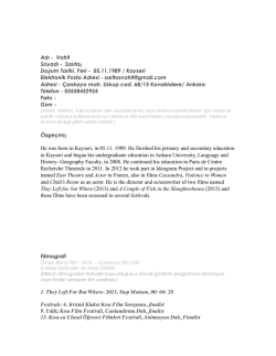 English CV - Kamera Arkası