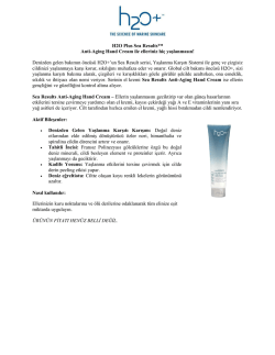 H2O Plus Sea Results™ Anti-Aging Hand Cream ile elleriniz hiç