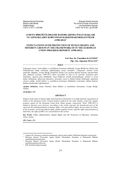 Avrupa Birliği İlerleme Raporlarında İnsan Hakları ve