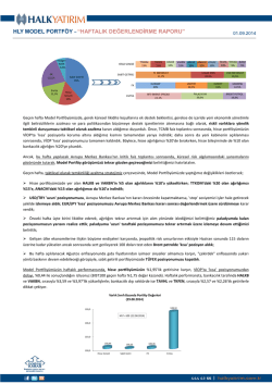HLY MODEL PORTF&Ouml;Y &ndash; &ldquo;HAFTALIK