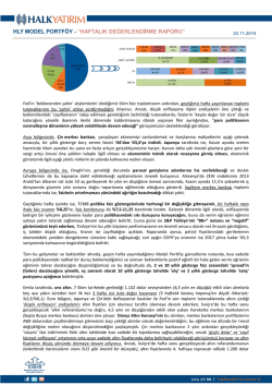 HLY MODEL PORTF&Ouml;Y &ndash; &ldquo;HAFTALIK