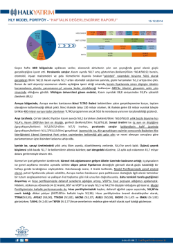 HLY MODEL PORTF&Ouml;Y &ndash; &ldquo;HAFTALIK