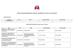 2014-2015 Şube Eylem Planları