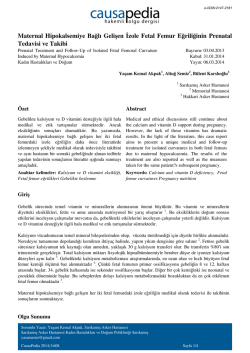 Maternal Hipokalsemiye Bağlı Gelişen İzole Fetal