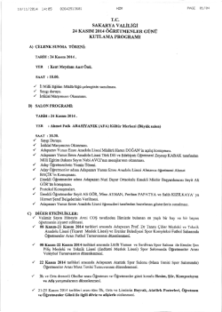 24 Kasım &Ouml;ğretmenler G&uuml;n&uuml; Kutlama Programı