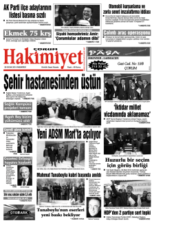 20 Ocak 2014 Pazartesi - &Ccedil;orum Hakimiyet Gazetesi