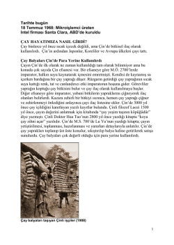 &Ccedil;ay Hayatımıza Nasıl Girdi