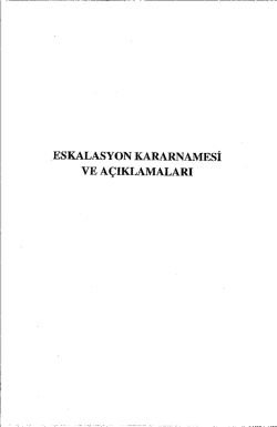 Eskal&acirc;syon Kararnamesi Ve A&ccedil;ıklamaları