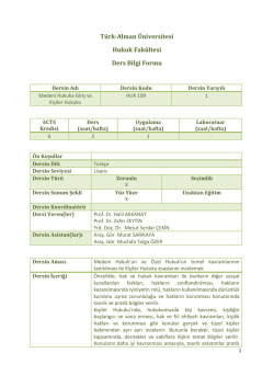 HUK 109 - T&uuml;rk-Alman &Uuml;niversitesi