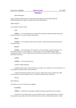 sağlık meslek mensupları ile sağlık hizmetlerinde &ccedil;alışan diğer