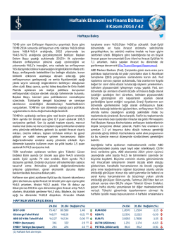 Haftalık Ekonomi ve Finans B&uuml;lteni 3 Kasım