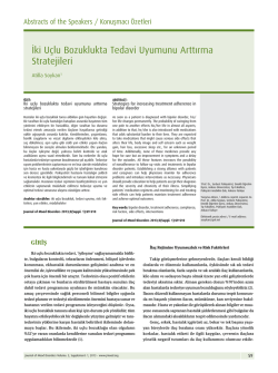 İki U&ccedil;lu Bozuklukta Tedavi Uyumunu Arttırma Stratejileri